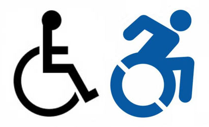 Il vecchio simbolo della disabilità e la sua versione moderna