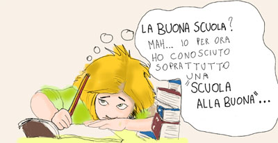 vignetta di Scrivo Suibanchi (pseudonimo di una insegnante di sostegno precaria)