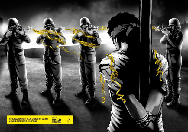 Illustrazione celebrativa per i cinquanta anni di Amnesty International