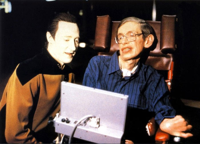 Stephen Hawking sul set di Star Trek